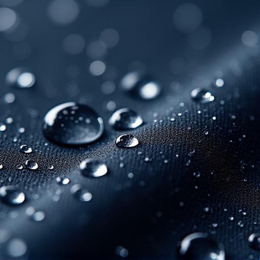 Gocce d'acqua sul tessuto AzzurroSHIELD®