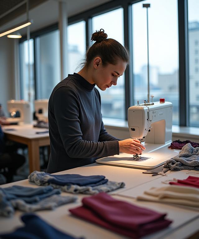 Sarto al lavoro nel laboratorio di design di Azzurro Sport a Milano.